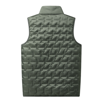 Пухена жилетка, свободен силует, яка стойка без качулка, удебелена за зима, пълнеж 100% бял пух патици, полиестерна материя, джобове по страничните шевове