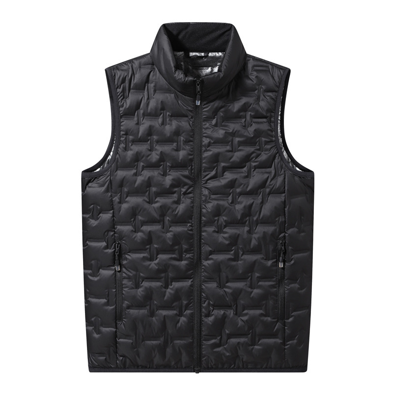 Пухена жилетка, свободен силует, яка стойка без качулка, удебелена за зима, пълнеж 100% бял пух патици, полиестерна материя, джобове по страничните шевове