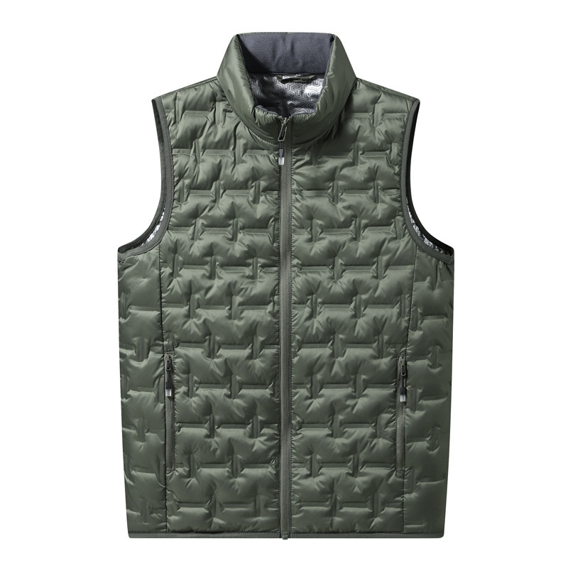 Пухена жилетка, свободен силует, яка стойка без качулка, удебелена за зима, пълнеж 100% бял пух патици, полиестерна материя, джобове по страничните шевове