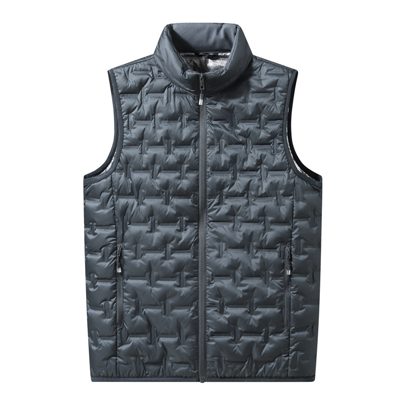 Пухена жилетка, свободен силует, яка стойка без качулка, удебелена за зима, пълнеж 100% бял пух патици, полиестерна материя, джобове по страничните шевове