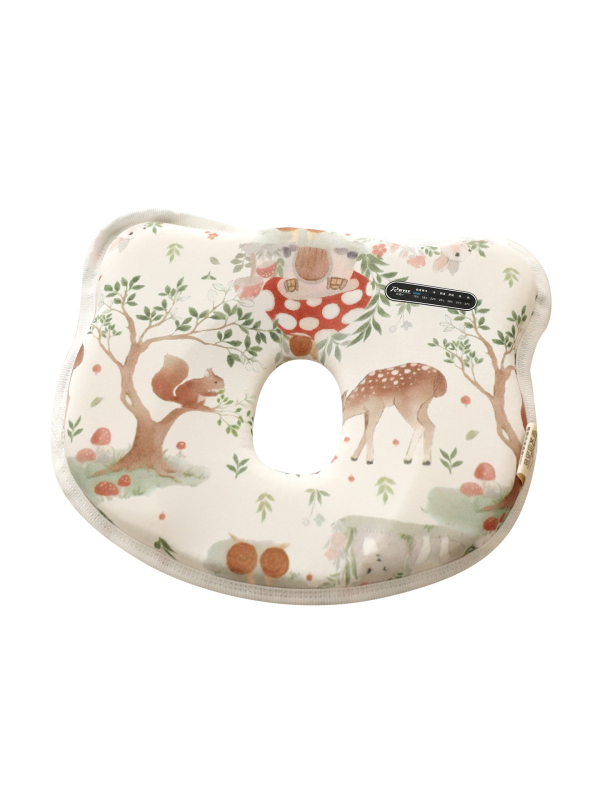 Buffie Bear Бебешка възглавничка за 0–6 месеца, абсорбира потта и диша, против деформации на главата, силиконова формуваща възглавничка