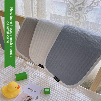 Νεογεννητικό μαξιλαράκι για επίπεδη κεφαλή, κορεατικού στυλ, quilted, 100% βαμβάκι, γέμισμα Kapok, ορθογώνιο, ύψος 1-5 cm