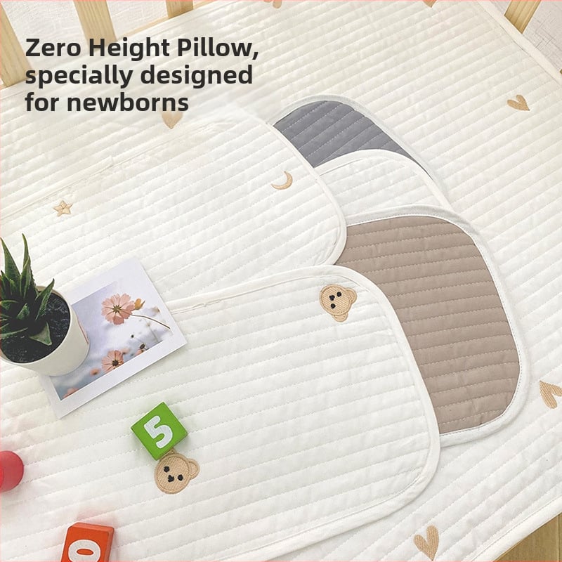 Νεογεννητικό μαξιλαράκι για επίπεδη κεφαλή, κορεατικού στυλ, quilted, 100% βαμβάκι, γέμισμα Kapok, ορθογώνιο, ύψος 1-5 cm