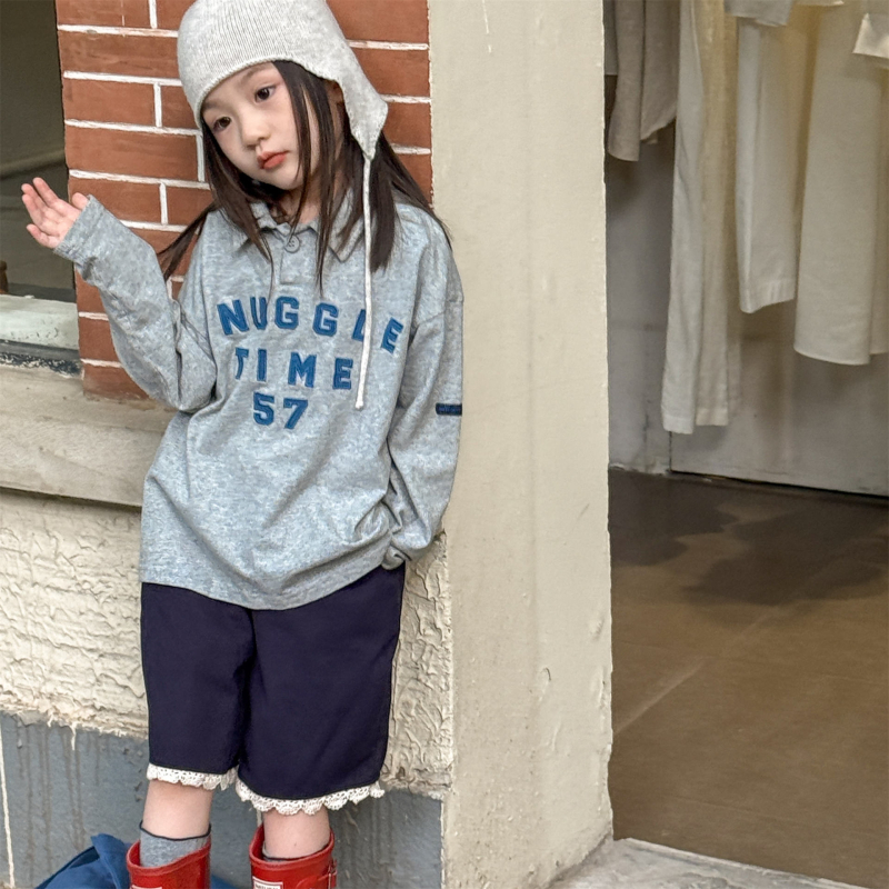 Gyerekeknek szóló pulóver felső, uniszex, koreai stílus, 90% pamut, hosszú ujjú, pulóver, 3–8 évesek, ősz 2025