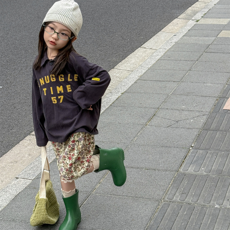 Gyerekeknek szóló pulóver felső, uniszex, koreai stílus, 90% pamut, hosszú ujjú, pulóver, 3–8 évesek, ősz 2025