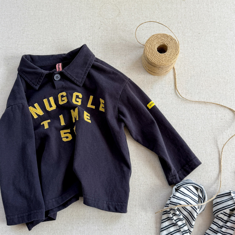 Gyerekeknek szóló pulóver felső, uniszex, koreai stílus, 90% pamut, hosszú ujjú, pulóver, 3–8 évesek, ősz 2025