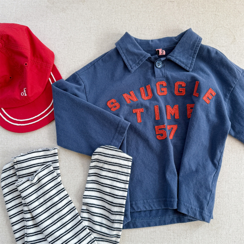 Gyerekeknek szóló pulóver felső, uniszex, koreai stílus, 90% pamut, hosszú ujjú, pulóver, 3–8 évesek, ősz 2025