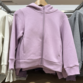 Gyerekeknek szóló sportos zip Hoodie kapucnival, koreai stílus, magas elaszticitás, gyorsan száradó anyag, nyúl szőréből készült fő anyag.