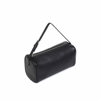 Cilindrična torbica od teleće kože, za pazuh, sa zatvaračem i pretincem za telefon, gradski stil jednostavnosti