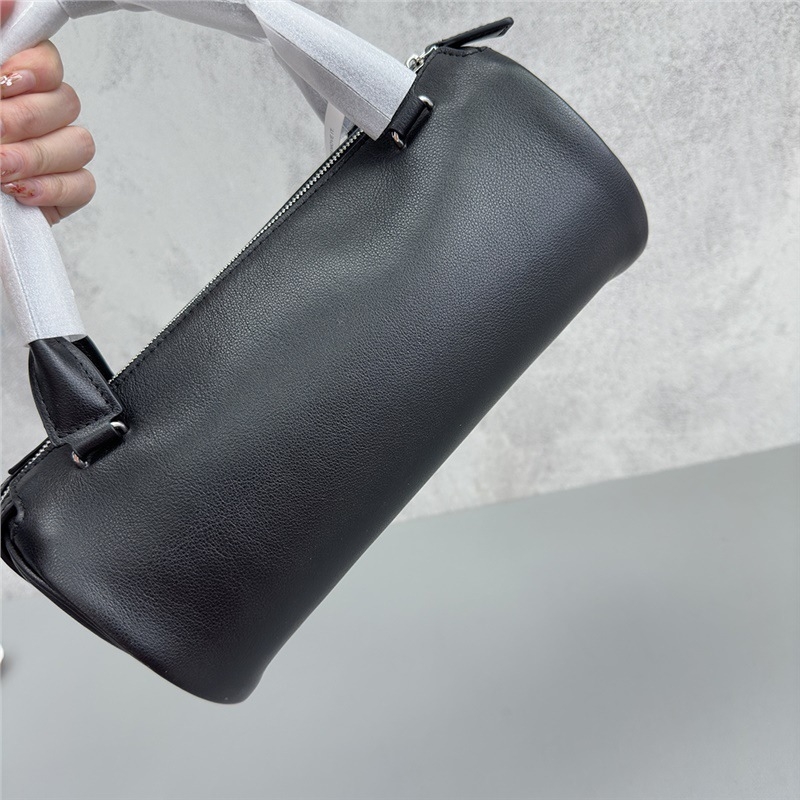 Cilindrična torbica od teleće kože, za pazuh, sa zatvaračem i pretincem za telefon, gradski stil jednostavnosti