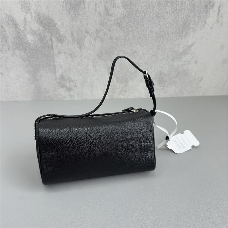 Cilindrična torbica od teleće kože, za pazuh, sa zatvaračem i pretincem za telefon, gradski stil jednostavnosti