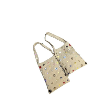 Ženska platnena tote torba - gradska jednostavnost, vertikalni kvadratni oblik, otvoreni vrh, pamuk podstava