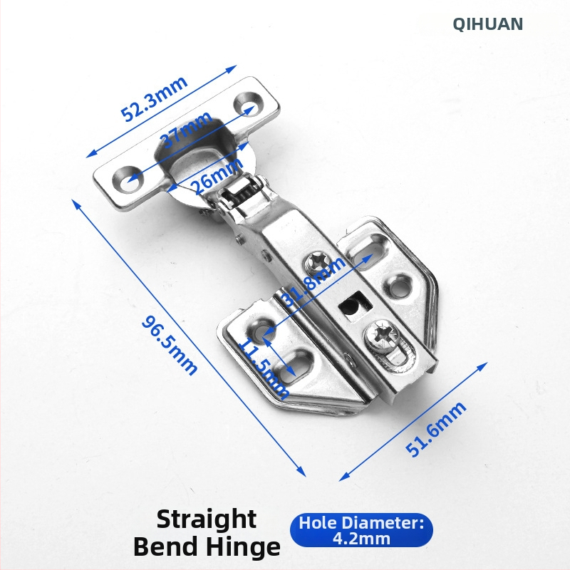 Μεντεσές πόρτας ντουλάπας με υδραυλική απόσβεση για ήσυχο άνοιγμα, νικελωμένος σώμα από χάλυβα ψυχρής έλασης, κατάλληλος για ξύλινες πόρτες/ντουλάπες