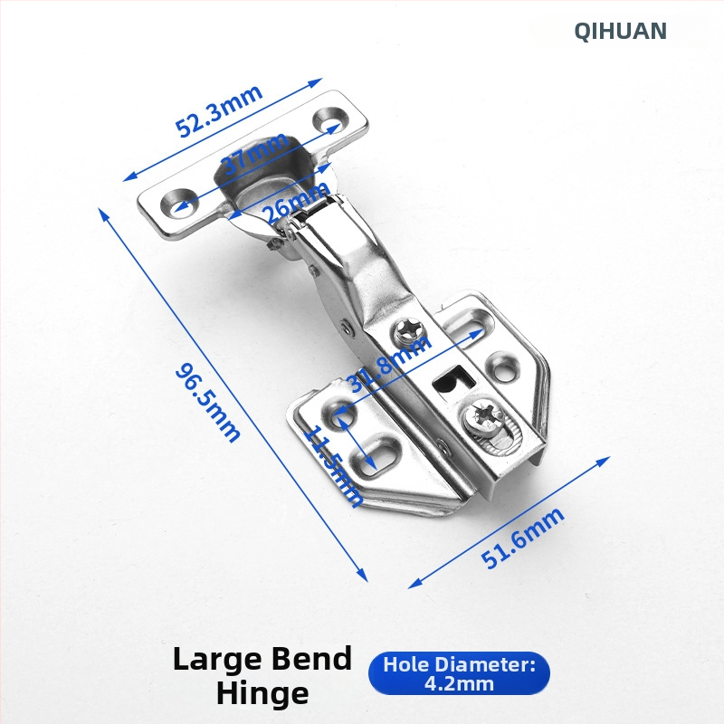 Μεντεσές πόρτας ντουλάπας με υδραυλική απόσβεση για ήσυχο άνοιγμα, νικελωμένος σώμα από χάλυβα ψυχρής έλασης, κατάλληλος για ξύλινες πόρτες/ντουλάπες