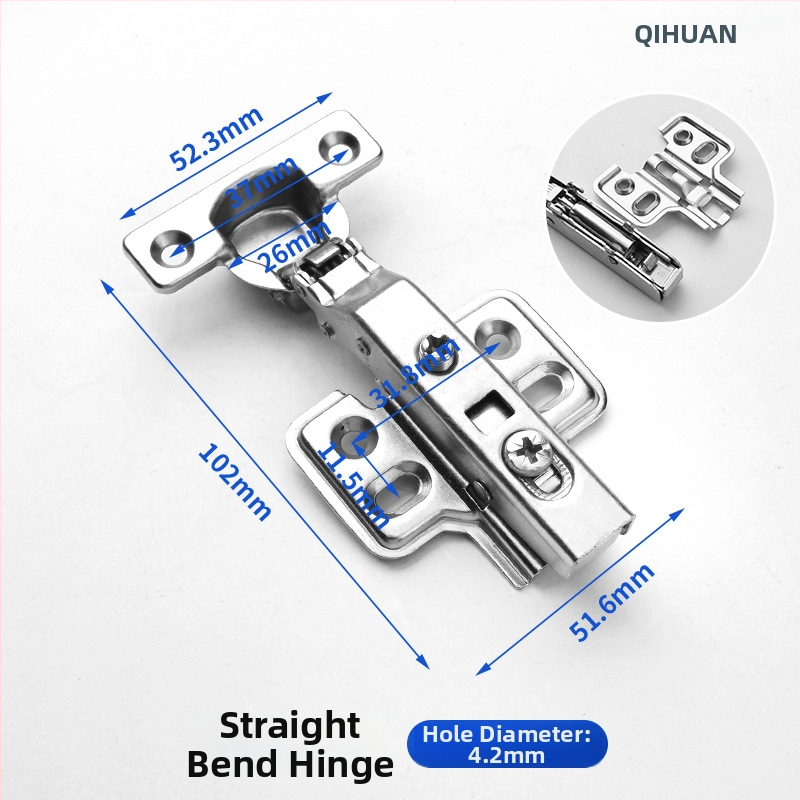 Μεντεσές πόρτας ντουλάπας με υδραυλική απόσβεση για ήσυχο άνοιγμα, νικελωμένος σώμα από χάλυβα ψυχρής έλασης, κατάλληλος για ξύλινες πόρτες/ντουλάπες