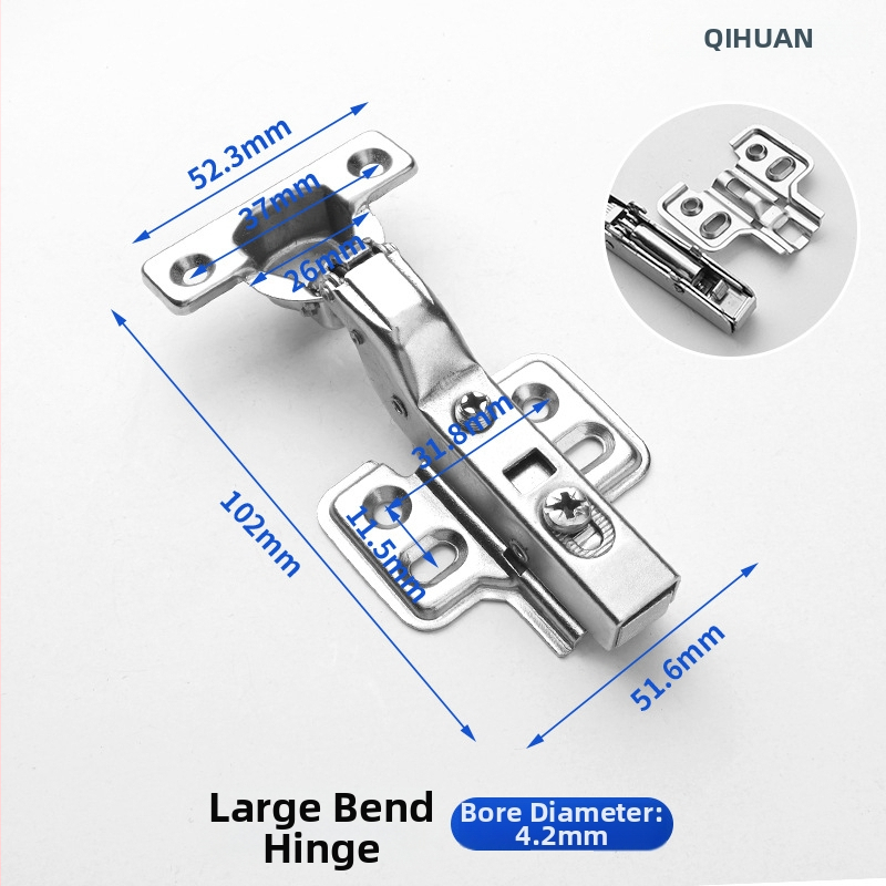 Μεντεσές πόρτας ντουλάπας με υδραυλική απόσβεση για ήσυχο άνοιγμα, νικελωμένος σώμα από χάλυβα ψυχρής έλασης, κατάλληλος για ξύλινες πόρτες/ντουλάπες