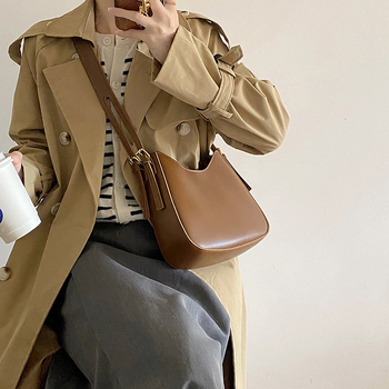 Mu Bufan Sedlovna torba preko ramena – PU koža, zatvarač, bez podstavke, jedinstveni remen, trodimenzionalni vanjski dizajn