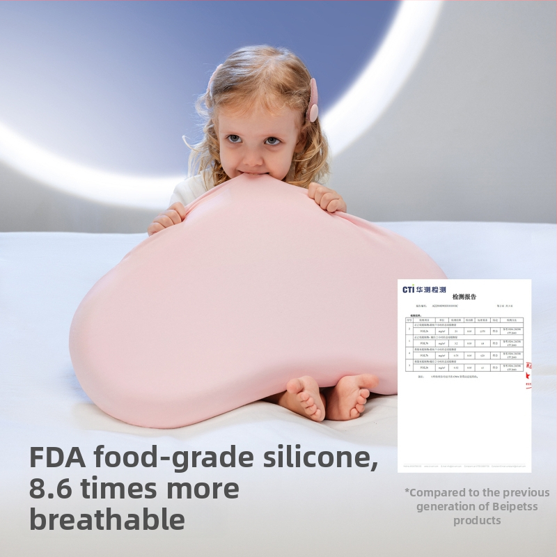 Παιδικό μαξιλάρι με γέμισμα σιλικόνης (75% σιλικόνη, 25% πολυουρεθάνη), κάλυμμα από νάιλον, απλός σχεδιασμός