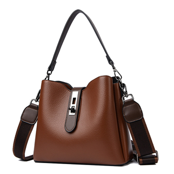 Bucket torba za žene, PU materijal, platnena podstava, ovalni oblik, zatvaranje zipom, unutarnja džep sa zipom