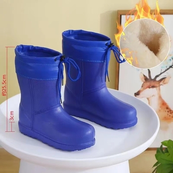 Ghete de zăpadă unisex, căptușite cu fleece, partea superioară din EVA și talpa EVA, impermeabile și ușoare