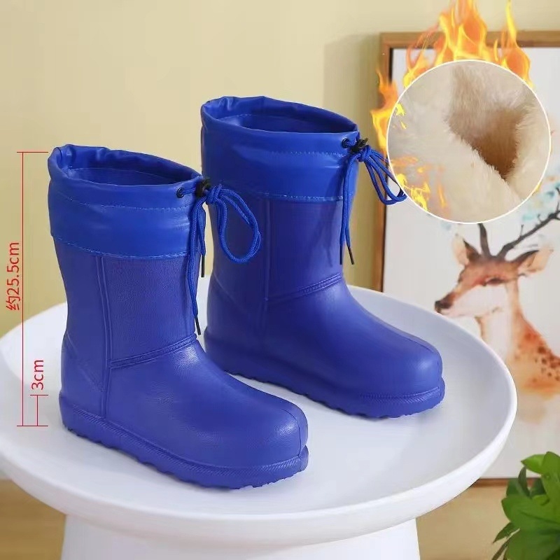 Ghete de zăpadă unisex, căptușite cu fleece, partea superioară din EVA și talpa EVA, impermeabile și ușoare