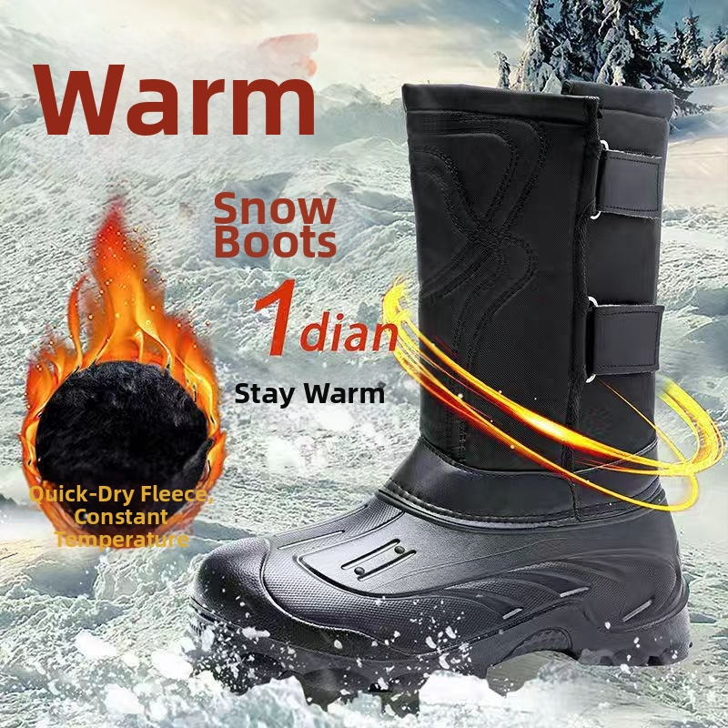 Ghete de zăpadă unisex, căptușite cu fleece, partea superioară din EVA și talpa EVA, impermeabile și ușoare