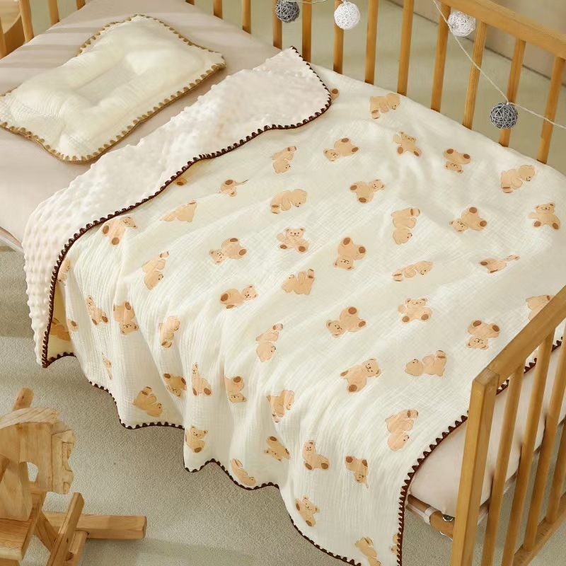 Dječja gazna deka od pamuka – sve sezone, 200–300 g, 100% pamuk, uzrast 1–12 godina, stil Little Fresh