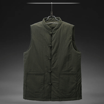 Етническа пухена жилетка с поло яка, съдържание на пух 91–95%, пълнеж 80