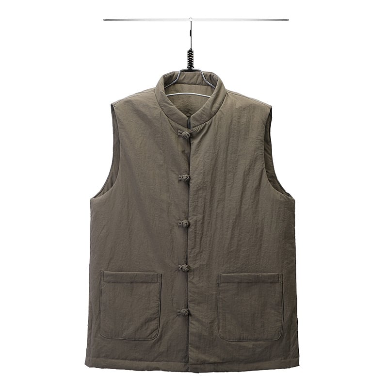 Етническа пухена жилетка с поло яка, съдържание на пух 91–95%, пълнеж 80