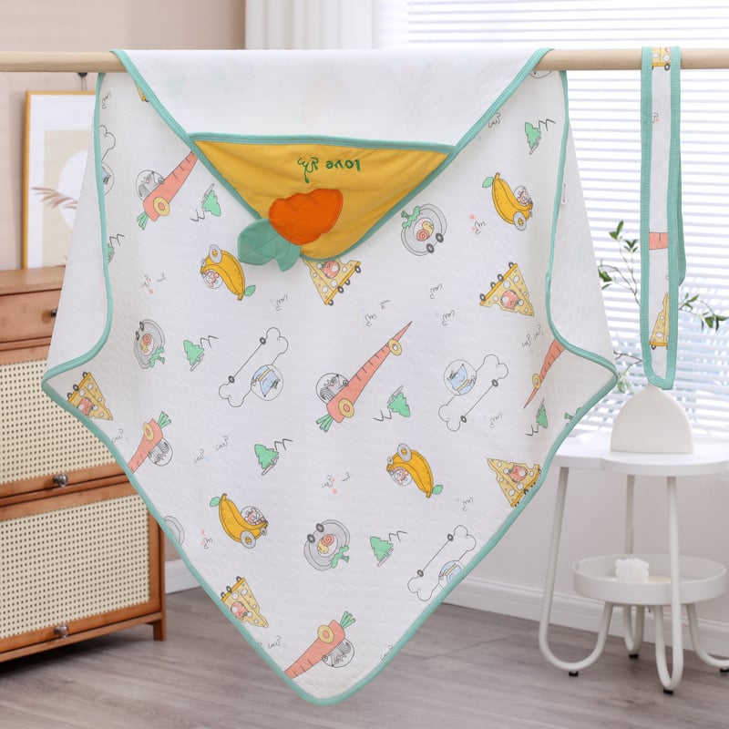 Baba ölelős takaró - 95% tiszta pamut, töltet tiszta pamut, minden évszak, újszülötteknek, minták: állatok, rajzok, betűk, virágok