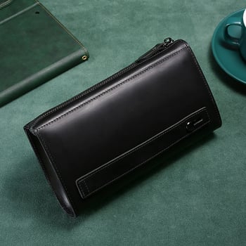 Muška torbica za mobitel od prave kože, zatvarač, uspravni kvadratni oblik, vintage stil, za poslovna putovanja