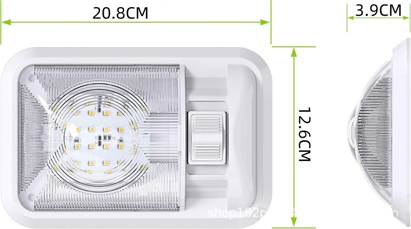 RV belső olvasólámpa, ultrafényes, 48 LED, alumíniumötvözet + akril, 12V DC, 10W, olvasólámpa, felszerelés plafonra/ajtóra/tárolórekeszbe