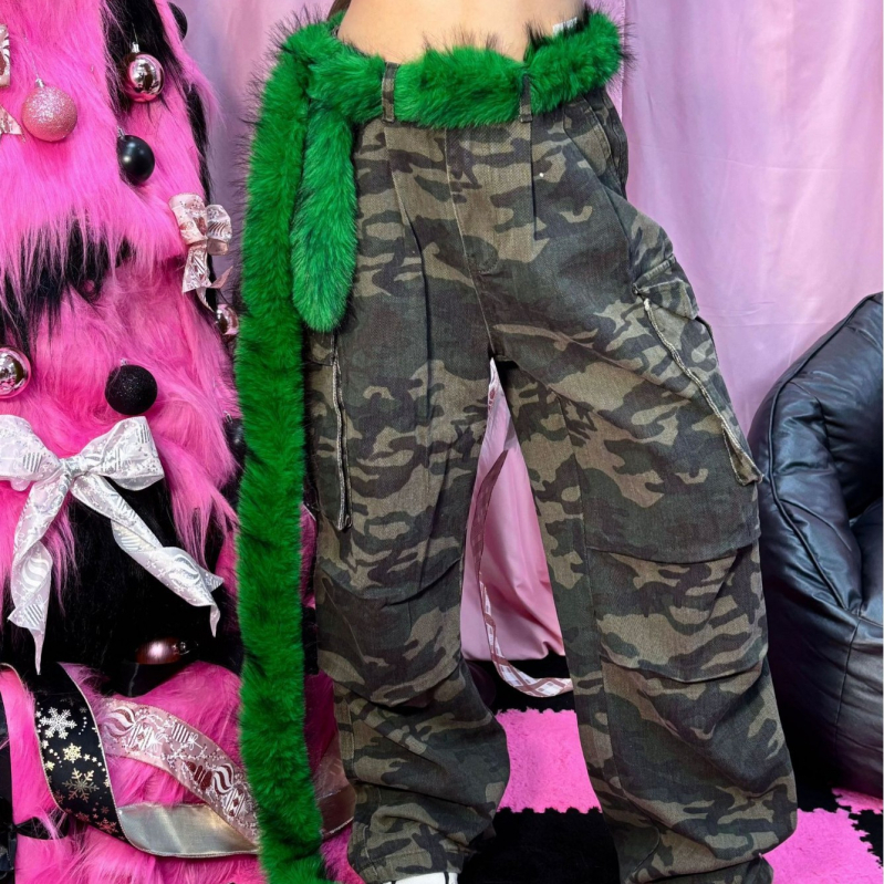 Плюшен колан за талия с дълга верига — материал: имитиран косъм; козина: изкуствена лисица; марка: Junpeng; еднокръгов колан; подходящ за всички сезони