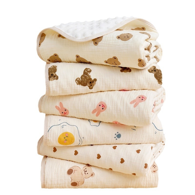 Novorodenecká deka s polyesterovým výplňom, gáza látka, hmotnosť pod 1 jin, pre novorodencov, cartoon štýl