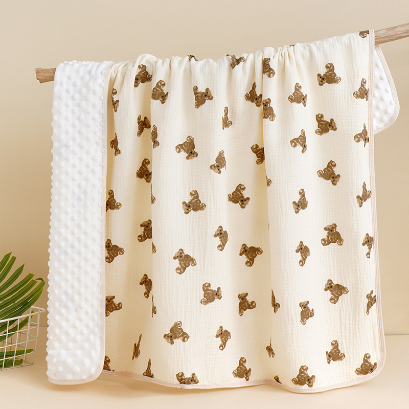 Novorodenecká deka s polyesterovým výplňom, gáza látka, hmotnosť pod 1 jin, pre novorodencov, cartoon štýl