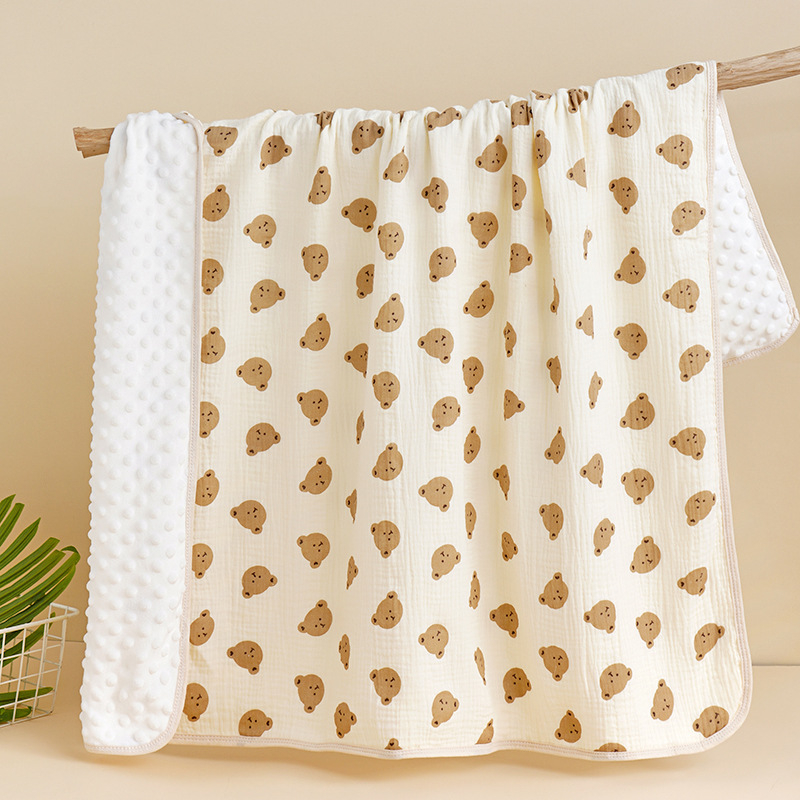 Novorodenecká deka s polyesterovým výplňom, gáza látka, hmotnosť pod 1 jin, pre novorodencov, cartoon štýl