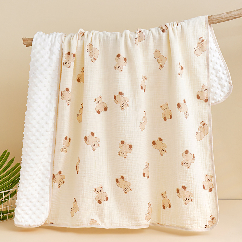 Novorodenecká deka s polyesterovým výplňom, gáza látka, hmotnosť pod 1 jin, pre novorodencov, cartoon štýl