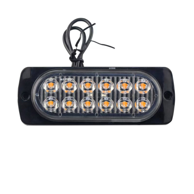 I-cl-12 led autófigyelmeztető fény, 12-24V, 4W, ABS, ultra vékony, 12 LED, hátsó ajtó/ mennyezeti dekoratív fény, csavaros rögzítés