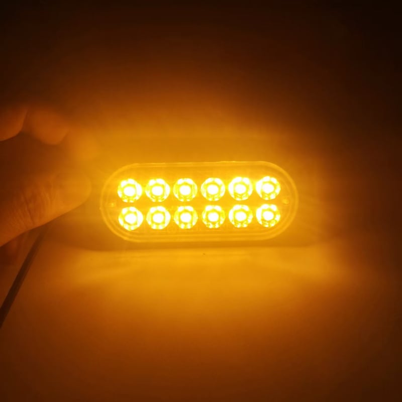 I-cl-12 led autófigyelmeztető fény, 12-24V, 4W, ABS, ultra vékony, 12 LED, hátsó ajtó/ mennyezeti dekoratív fény, csavaros rögzítés