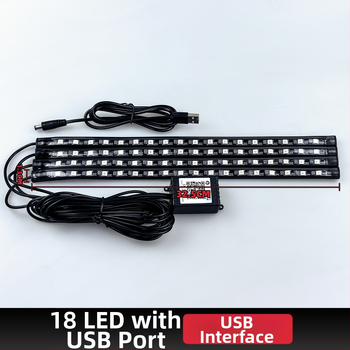 Set od četiri LED lampice za unutarnju ambijentalnu rasvjetu automobila, kontrola putem aplikacije i glasovna kontrola, osvjetljenje poda