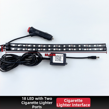 Set od četiri LED lampice za unutarnju ambijentalnu rasvjetu automobila, kontrola putem aplikacije i glasovna kontrola, osvjetljenje poda