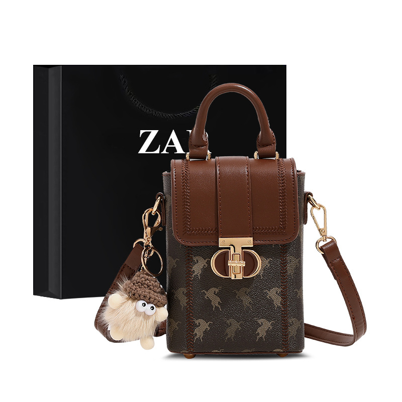 Női PU bőr mini válltáska a mobiltelefonhoz, függőleges négyzet alakú, kártyatartó rekesz, tavasz 2025