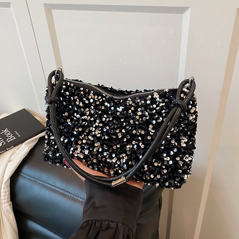 Női hónalj-táska - városi egyszerű stílus, poliészter, horizontális négyzet alakú forma, cipzáras nyitás, háromdimenziós külső táska