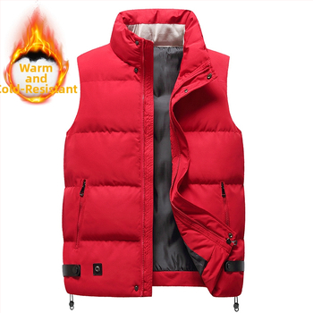 Vesta din bumbac cu căptușeală, model carouri, stil coreean, croială slim, guler înalt, fermoar