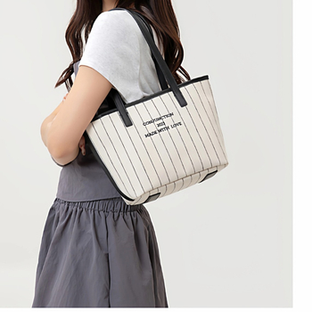 Torba Tote od platna – unisex stil, zatvarač, unutarnji džep s zatvaračem i džep za telefon