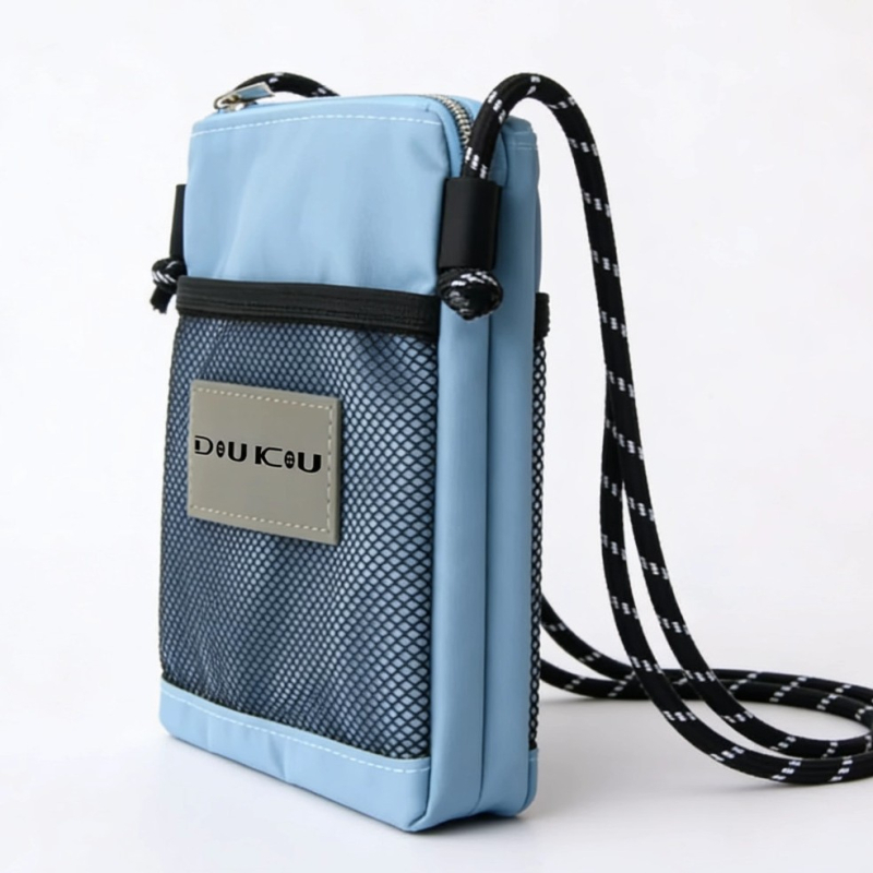 Unisex torbica za telefon s horizontalnim kvadratnim oblikom, zatvaračem, unutarnjim mrežastim pretincem, Oxford tkanina