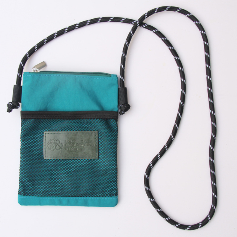 Unisex torbica za telefon s horizontalnim kvadratnim oblikom, zatvaračem, unutarnjim mrežastim pretincem, Oxford tkanina