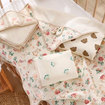 Novorodenecká zavinovačka so 4 vrstvami krepu, z čistej bavlny a gázy, ľahká, do 0,5 kg, pre deti do 1 roka, jar–jeseň