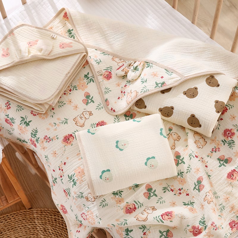 Novorodenecká zavinovačka so 4 vrstvami krepu, z čistej bavlny a gázy, ľahká, do 0,5 kg, pre deti do 1 roka, jar–jeseň