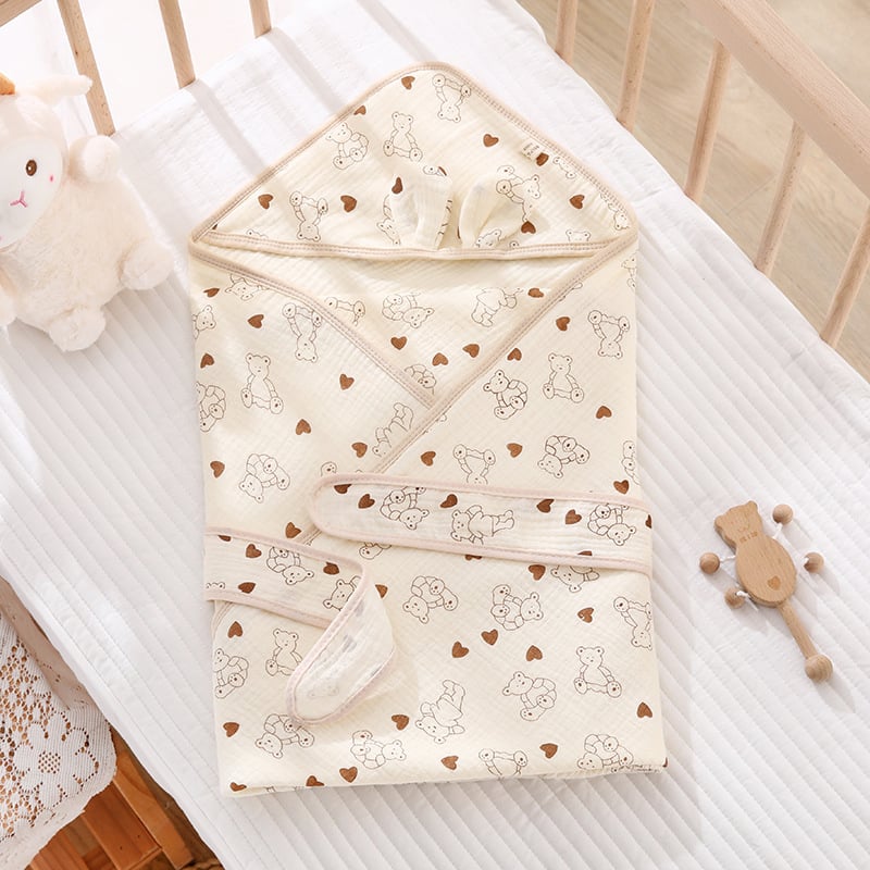 Novorodenecká zavinovačka so 4 vrstvami krepu, z čistej bavlny a gázy, ľahká, do 0,5 kg, pre deti do 1 roka, jar–jeseň